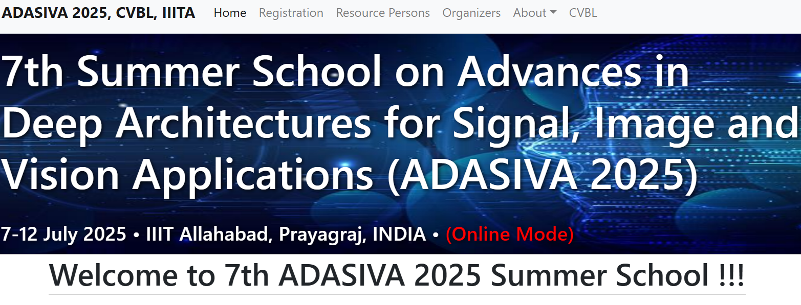 7वें ADASIVA 2025 समर स्कूल में आपका स्वागत है
