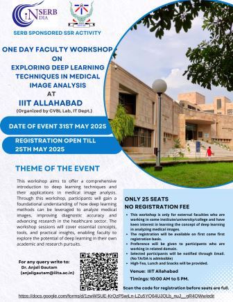 आईआईआईटी इलाहाबाद में मेडिकल इमेज एनालिसिस में डीप लर्निंग तकनीकों की खोज पर एक दिवसीय फैकल्टी कार्यशाला