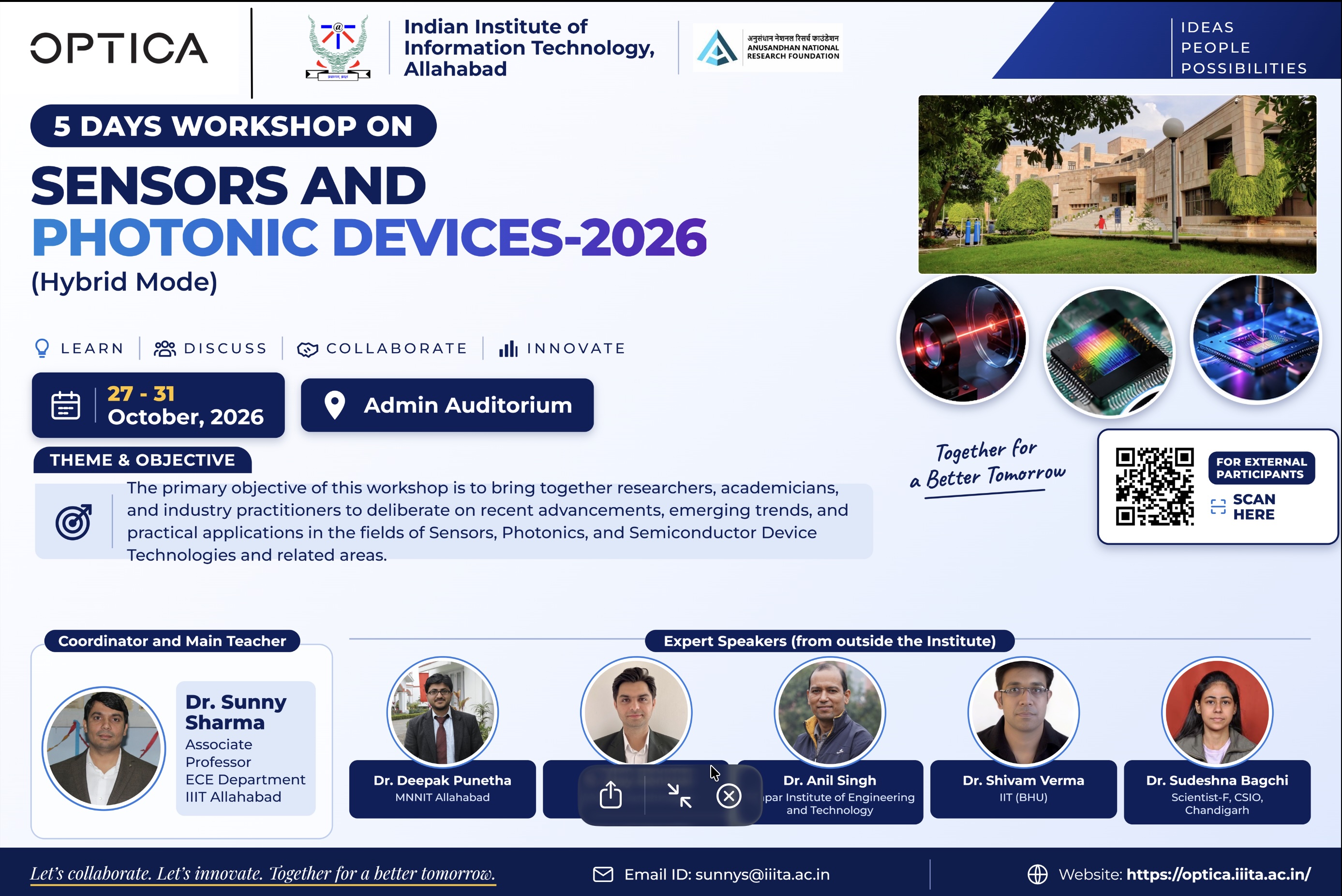5-Days Workshop on Sensors and Photonic Devices-2026 (Hybrid Mode)