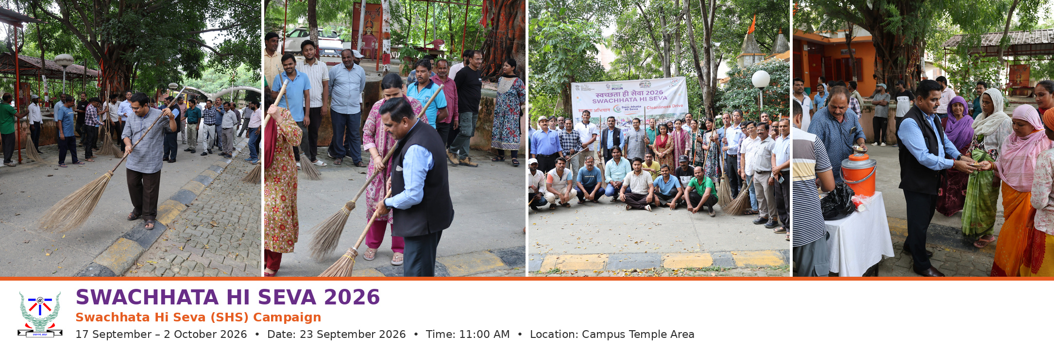 Swachhata Hi Seva’ (SHS) campaign  17th September - 2nd October (Swachh Bharat Diwas)