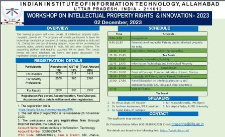 बौद्धिक संपदा अधिकार और नवाचार पर कार्यशाला- 2023