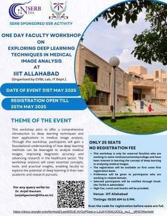 आईआईआईटी इलाहाबाद में मेडिकल इमेज एनालिसिस में डीप लर्निंग तकनीकों की खोज पर एक दिवसीय फैकल्टी कार्यशाला