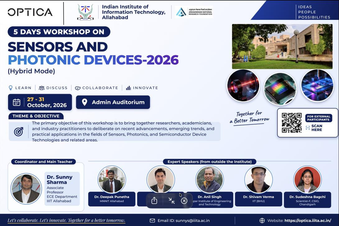 5-Days Workshop on Sensors and Photonic Devices-2026 (Hybrid Mode)
